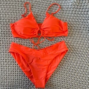 NWOT Bright Neon Orange Bikini Set NEW NEVER WORN